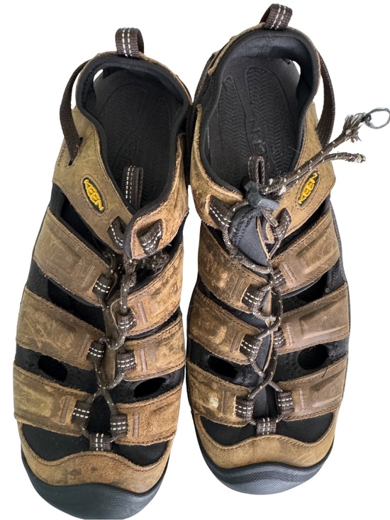 KEEN Men\'s Brown Leather Waterproof Hiking Sandals Size 12